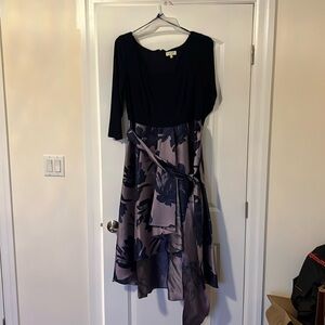 Laura navy and purple PLUS DRESS